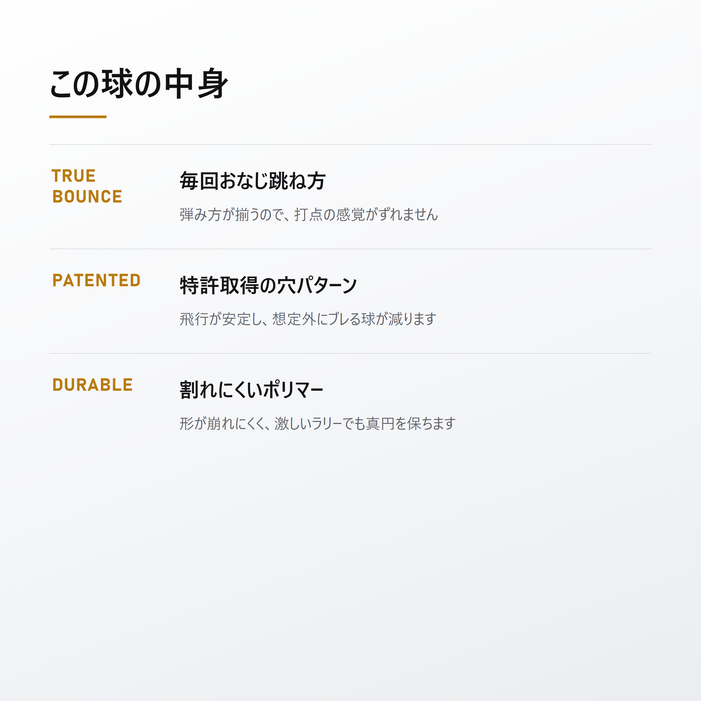 JOOLA ヨーラ HC-40 ピックルボール 3個入 features