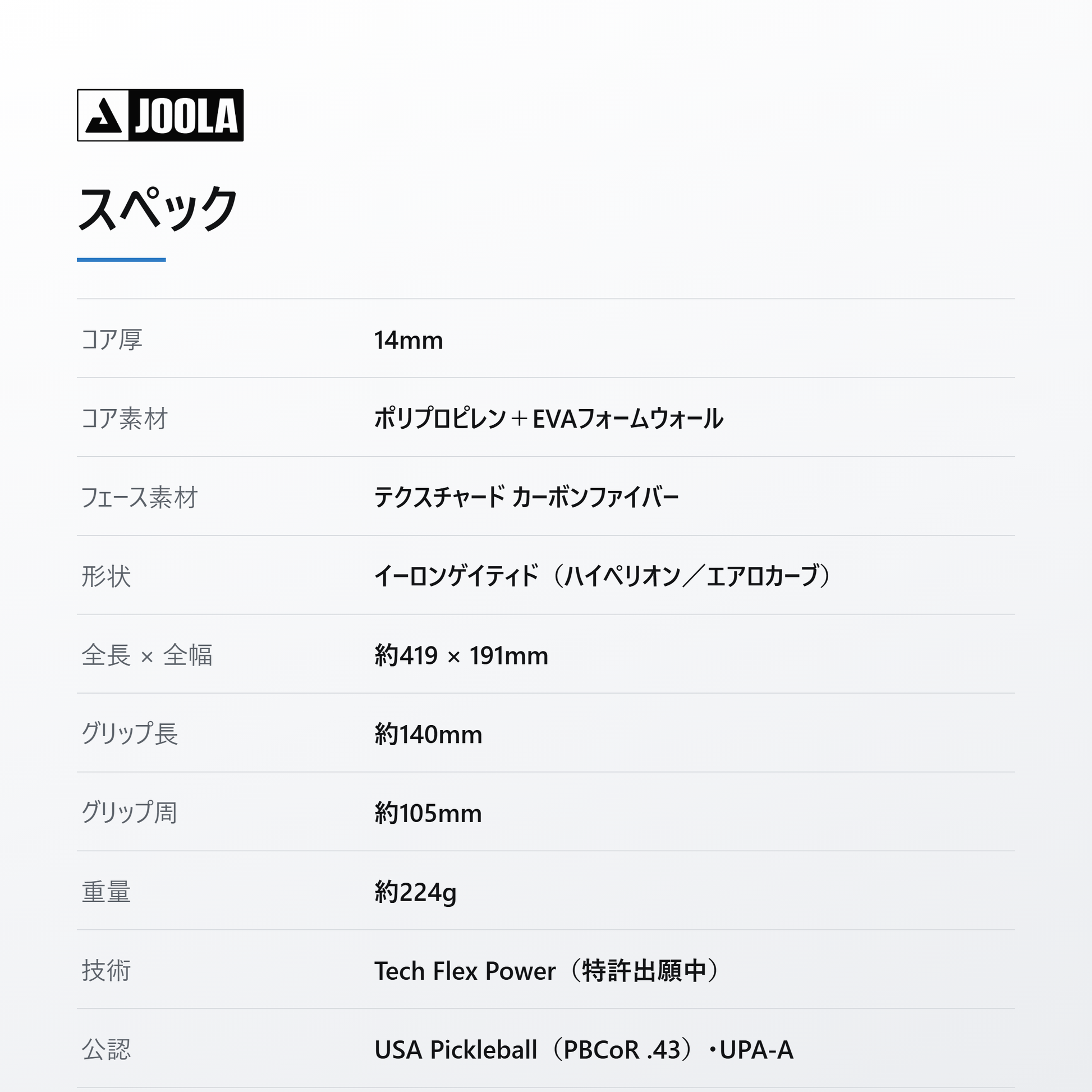 JOOLA ヨーラ ハイペリオン プロ IV 14mm ピックルボール パドル spec