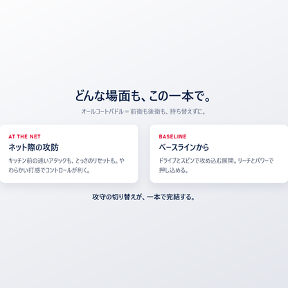 Selkirk OMNI はオールコートパドル｜ネット際の攻防もベースラインからの展開も一本で