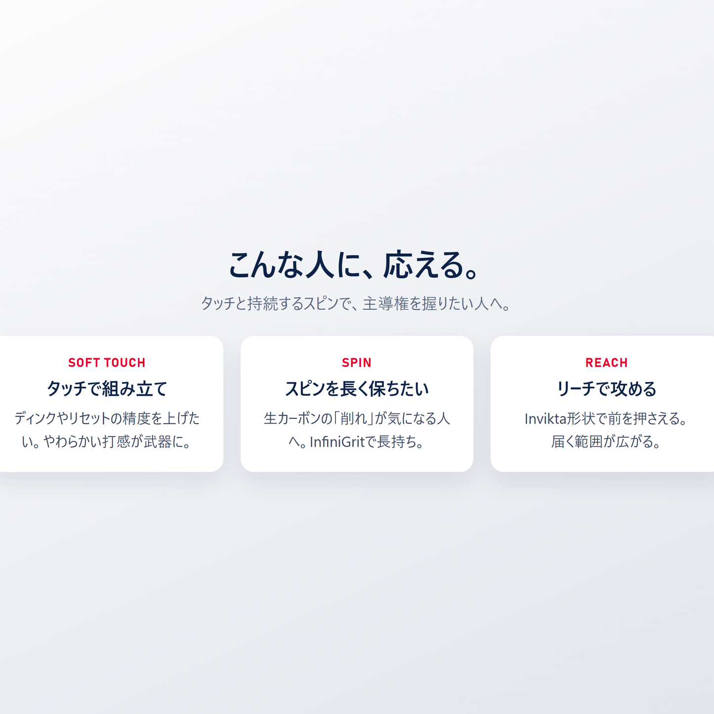 LUXX Control Air はこんな人に応える｜タッチで組み立て・スピンを長く保ちたい・リーチで攻める
