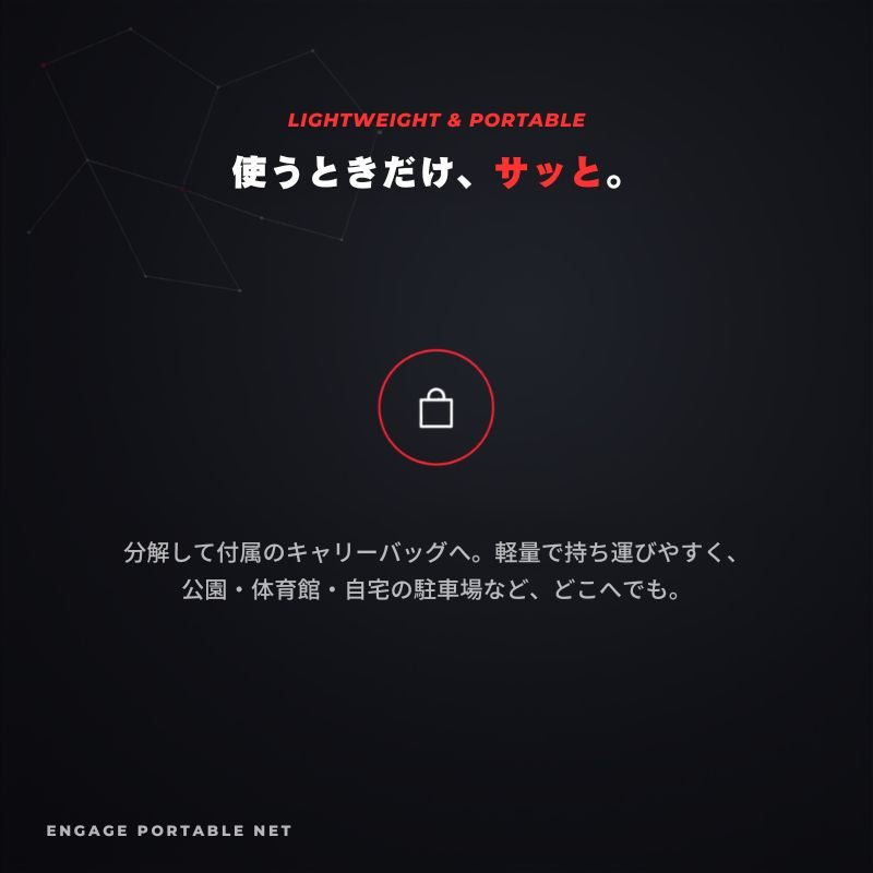 エンゲージ ポータブルネット Engage Portable Net System ピックルボール ネット 公式規格  持ち運び キャリーバッグ付 組立式