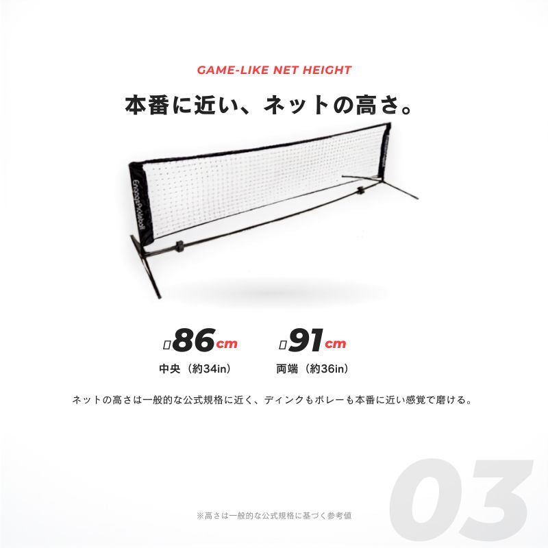 エンゲージ ハーフコートネット Engage Half Court Net 練習用 約10ft 軽量 工具不要 組立式 ミニネット キャリーバッグ付