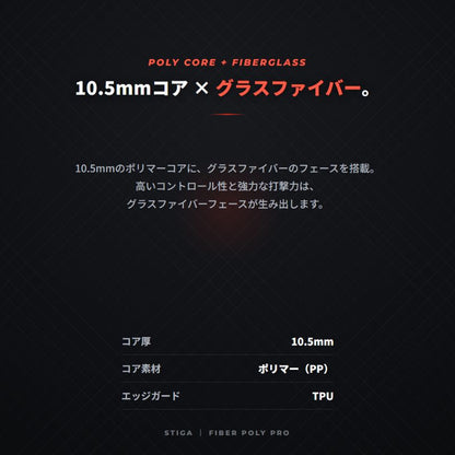 STIGA Aviox Fiber Poly Pro Red アビオックス ファイバーポリ プロ レッド グラスファイバー 10.5mm