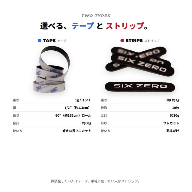 シックスゼロ ピックルボール ウェイト 鉛テープ／ストリップ Six Zero Weighted Lead